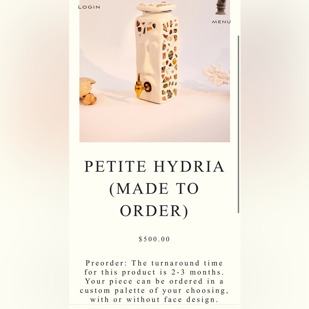 Memor Studios Custom Made Petite Hydria Water Dispenser - Picture 11 of 13